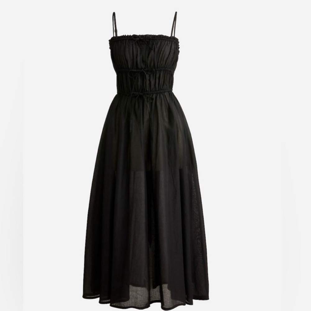 JCREW TIE-FRONT VOILE MIDI DRESS
